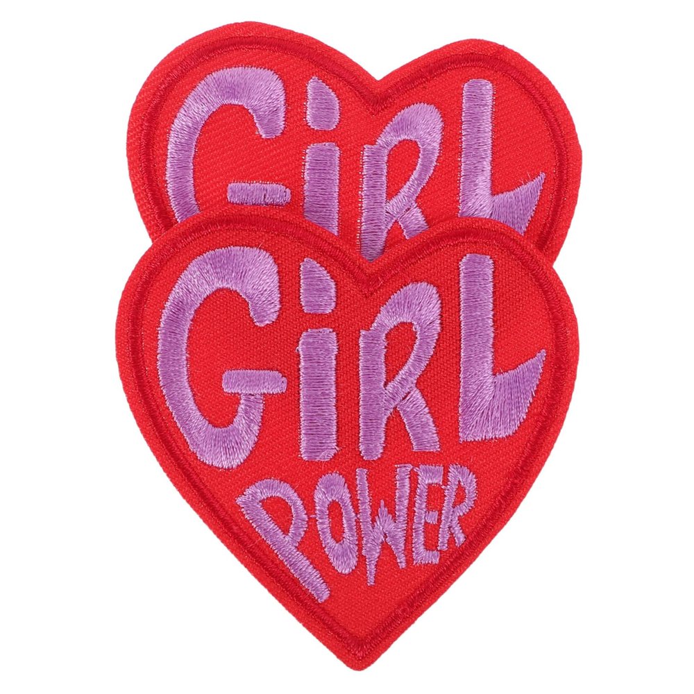 SEWACC 2 Pack Red Heart-Shaped Embroidered Iron-On Patches