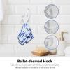 Adhesive Hooks, Decorative Ballet Dance Design Wall Holders for Closet, Bedroom, Bathroom, Kitchen, Bags, Hats, Scarves view 2