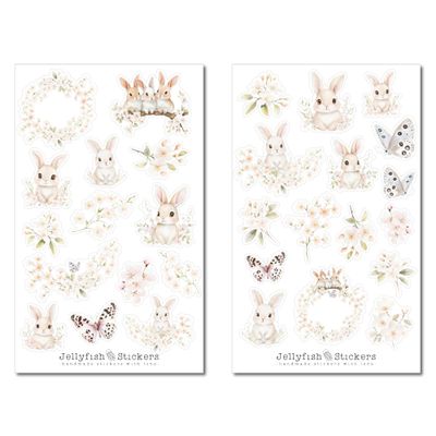 Spring Sticker Set - Cute Easter Bunny