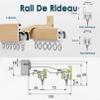 1.2 m Double-Track Curtain Rail, Gray, Wood-Look Aluminum, Wall-Mount view 2
