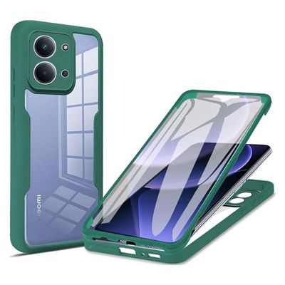YUECXIN Case for Xiaomi Redmi 15C 5G/15C 4G/Poco C85, Clear 360° Protection with Built-In Screen Protector, Green