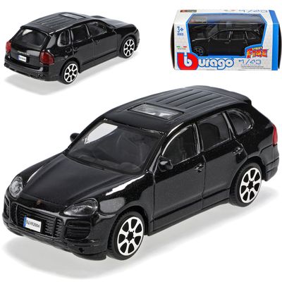 alles-meine.de GmbH Porsche Cayenne Turbo Black 1st Generation 2002–2010 1:43 Bburago Model Car with Personalized License Plate