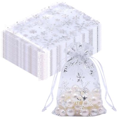BORISCA 110 Pack 13x18 cm White Organza Bags