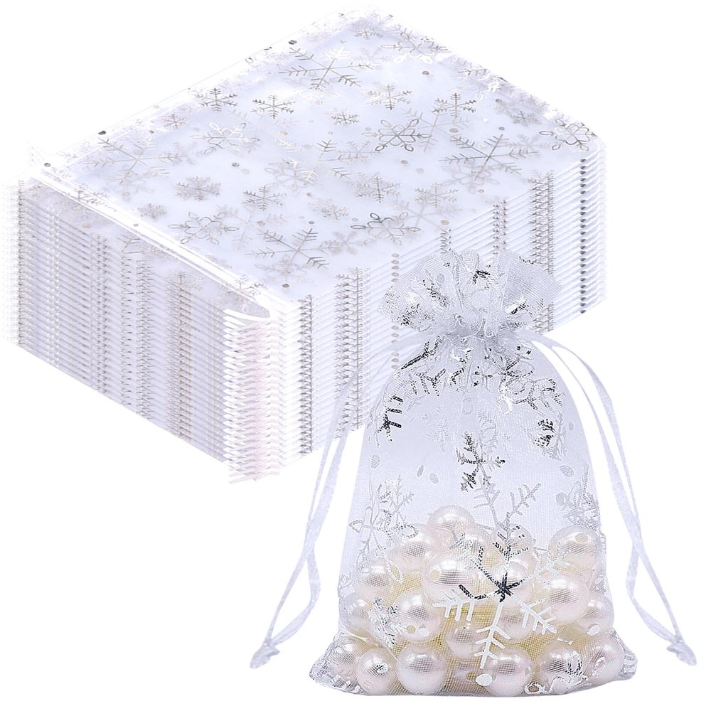 BORISCA 110 Pack 13x18 cm White Organza Bags
