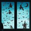 Halloween Window Stickers - Witch Bats Castle view 1