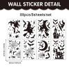 Halloween Window Stickers - Witch Bats Castle view 2