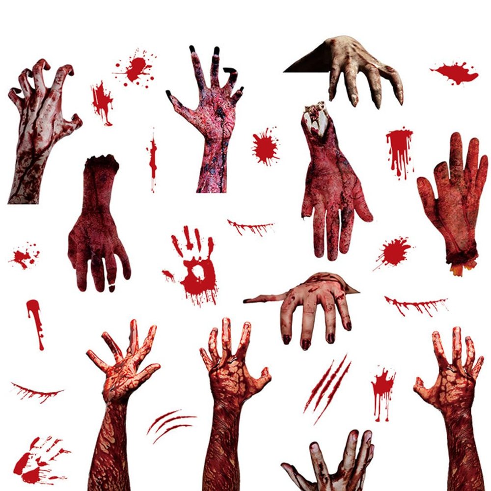 FIMWOLZ 4 Sheets 28 Pieces Halloween Window Stickers