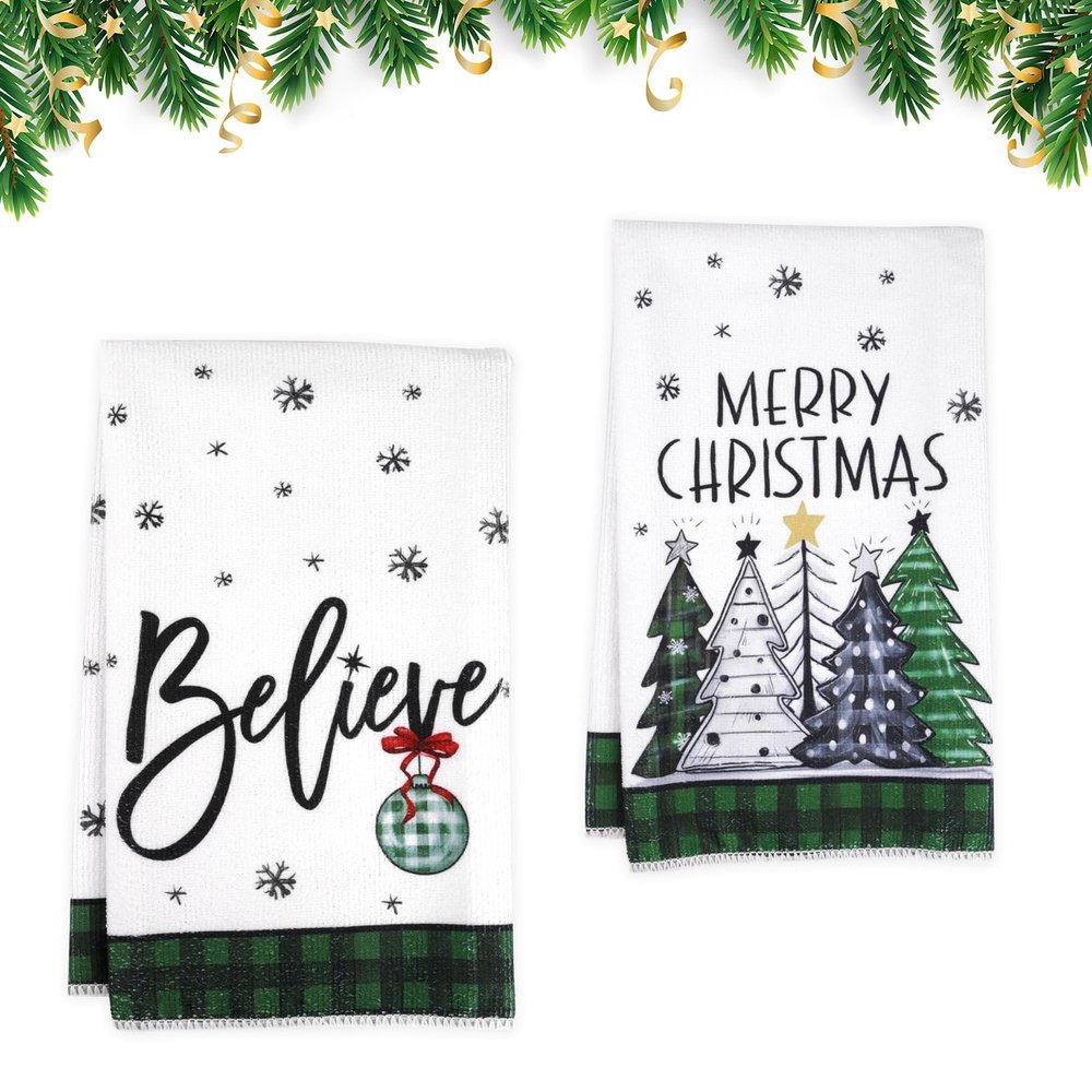 Tikplus 2-Pack Christmas Dish Towels