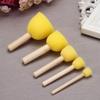 5-Piece Foam Brush Set with Wooden Handle view 2