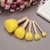 5-Piece Foam Brush Set with Wooden Handle view 3