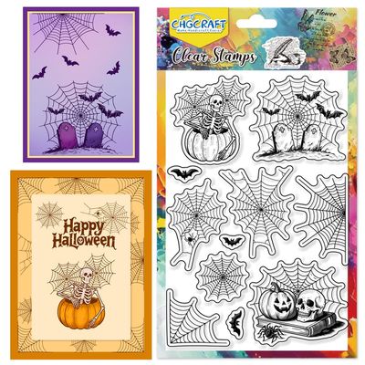 CHGCRAFT Halloween Elements Clear Stamps