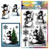 CHGCRAFT Christmas Clear Stamps - Snowman & Winter Snowflakes view 1