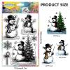 CHGCRAFT Christmas Clear Stamps - Snowman & Winter Snowflakes view 2
