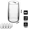 KADAX 16.2 oz Ribbed Long Drink Glasses, Set of 8, Mia view 2