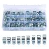 135-Piece Fuel Injection Hose Clamp Set, Galvanized Steel, 8–18 mm view 1