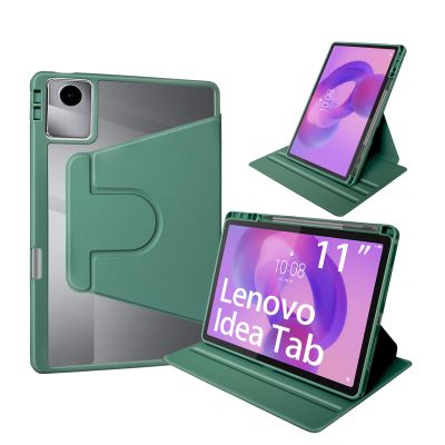 idudao Case for Lenovo Idea Tab 11-inch TB336FU, 360° Rotating Cover with Stylus Holder, Dark Green