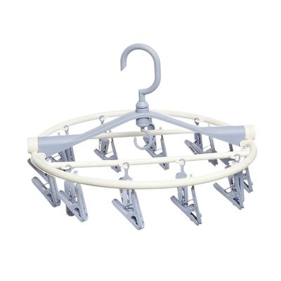 AD-BCrbgen Plastic Sock Hanger for Drying, Foldable Sock Drying Rack with Clips, Blue