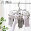 AD-BCrbgen Plastic Sock Hanger for Drying, Foldable Sock Drying Rack with Clips, Blue view 3