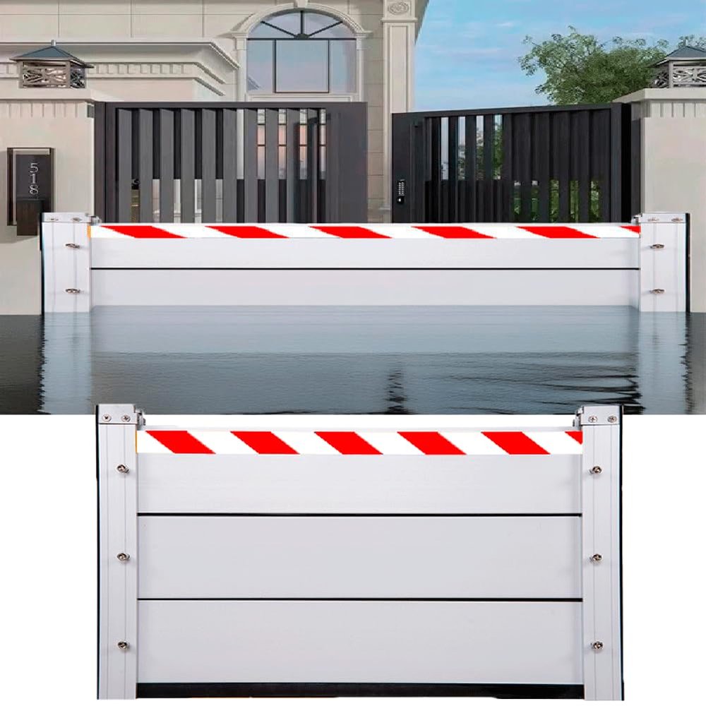 Flood Protection Barrier 245 x 100 cm, Aluminum, Reusable