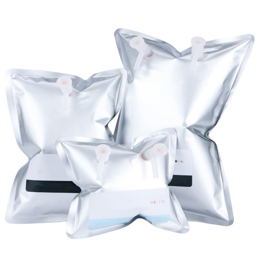 Aluminum Foil Gas Sampling Bags, 10-Pack, 0.5–15 L, Lightproof, 4 L Single Valve