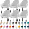 ZUOZHE Stretch Dining Chair Covers with Arms, Washable Non-Slip Slipcovers, White, 6-Piece view 1