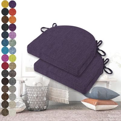 Set of 2 U-Shaped Chair Cushions with Ties, Non-Slip, Color 9, 43 x 40 x 35 x 5 cm