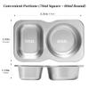 Misichao Snack Containers with 2 Compartments and Lid, Reusable Spice Containers, Dip Sauce Holders, Small Food Containers for Work, School, Travel, 2 Pack view 2