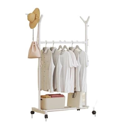 Adjustable Freestanding Double-Rail Clothes Rack, White