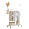 Adjustable Freestanding Double-Rail Clothes Rack, White view 1