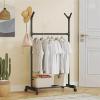 Adjustable Freestanding Double-Rail Clothes Rack, White view 2