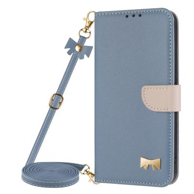 Armor Wallet Case with Detachable Strap for Honor X50 5G/Magic 6 Lite 5G/X50 GT 5G, Light Blue