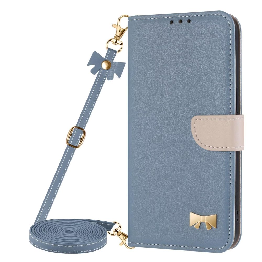 Armor Wallet Case with Detachable Strap for Honor X50 5G/Magic 6 Lite 5G/X50 GT 5G, Light Blue