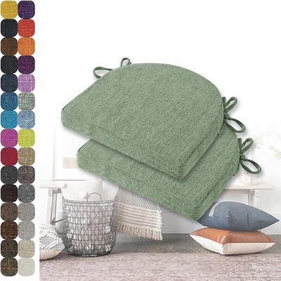 Set of 2 U-Shaped Chair Cushions with Ties, Non-Slip, 40 x 38 x 33 x 5 cm, Color 12