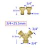 Brass 2-Way Y Garden Hose Splitter with Ball Valves view 2