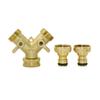 Brass 2-Way Y Garden Hose Splitter with Ball Valves view 4