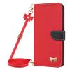Belzsxy Armor Flip Case for Xiaomi Poco F7 5G with Detachable Lanyard, Red view 1