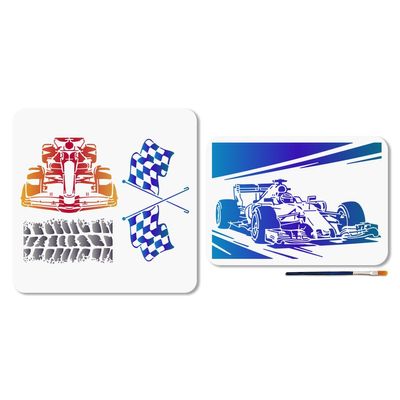 MAYJOYDIY 2-Pack Race Car Stencil Set
