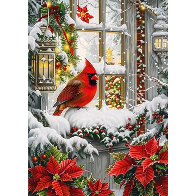 HEIBAGO Christmas 5D Diamond Painting, Cardinal Full Drill Set