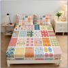 Fitted Sheet 200 x 200 cm, Vector Art Graphic Mesh Pattern, Microfiber, Fits Mattresses up to 30 cm, Soft, Colorful view 1
