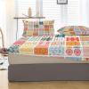 Fitted Sheet 200 x 200 cm, Vector Art Graphic Mesh Pattern, Microfiber, Fits Mattresses up to 30 cm, Soft, Colorful view 3