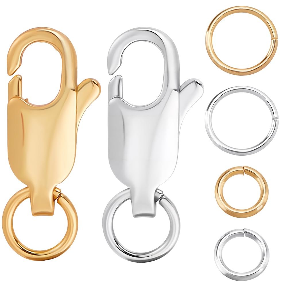 Beebeecraft 1 Box 6 Lobster Clasps with 2 Sizes of Jump Rings