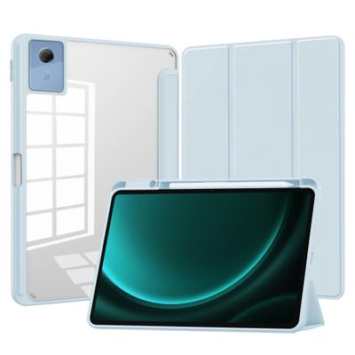 CAUHENYEE Case for Lenovo Idea Tab 11", [3-Layer Protection] Shockproof, Magnetic Closure, Transparent Back, Slim Protective Cover with Sleep Function & Folding Stand, Blue