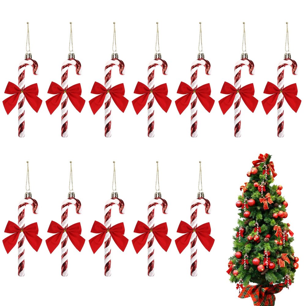 12-Pack Christmas Candy Cane Ornaments