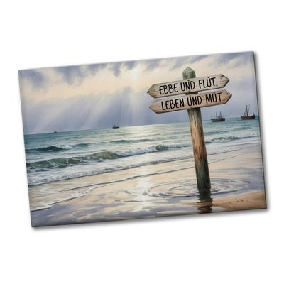 Ebb and Flow Watercolor North Sea Landscape Souvenir Magnet