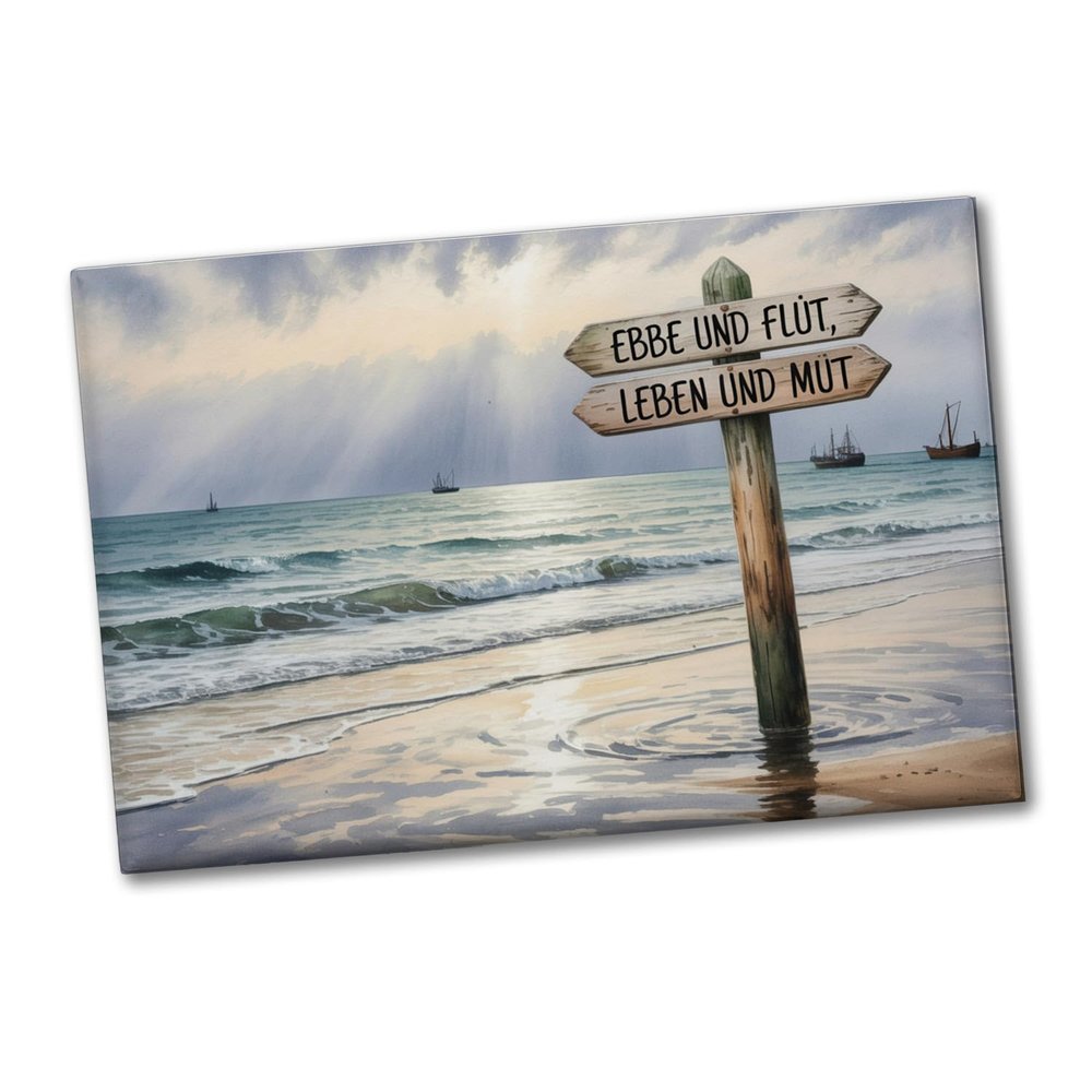 Ebb and Flow Watercolor North Sea Landscape Souvenir Magnet
