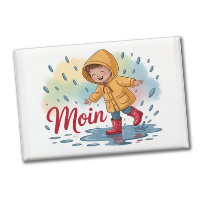 Cheerful Rainy Day Moin Souvenir Magnet