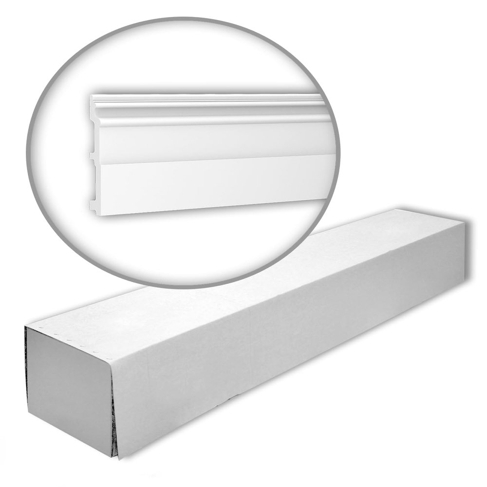 Profhome Baseboards 653114-box, 200 x 1.5 x 15 cm, XPS, Primed, 12 Pieces / 24 m