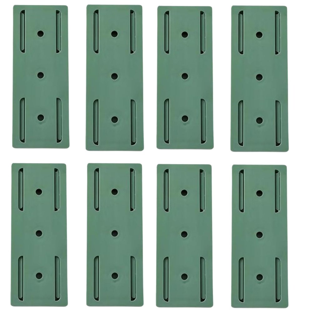 Adhesive, Drill-Free Power Strip Holder, 8-Piece, Green