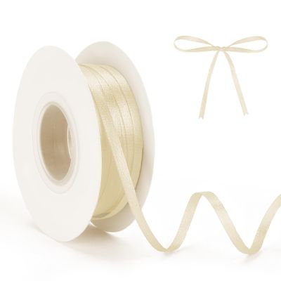 Cream Satin Ribbon 50m