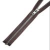 Coarse Metal Separating Zipper, 8 mm, Silver Gloss, Medium Brown, 56 cm view 1